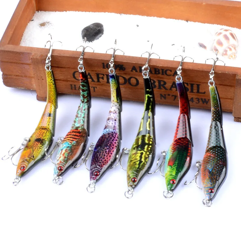 

6pcs / lot Mixed Colors Fishing Lure Set Minnow Baits Kit Wobbler Crankbaits Met Box Treble Hooks Tackle Hard Bait