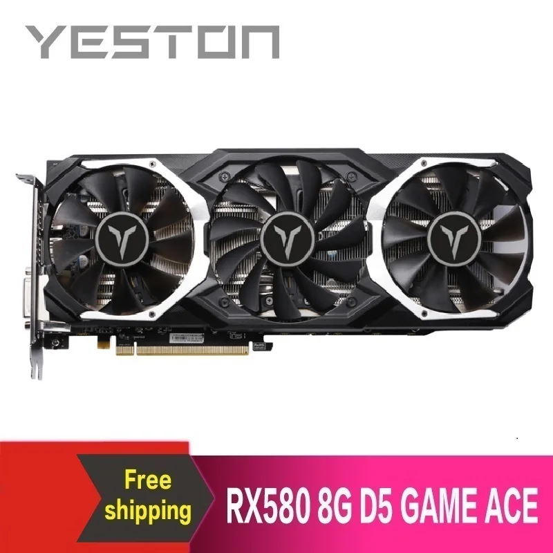 Видеокарта Yeston Radeon RX580 8 ГБ GDDR5 PCI Express x16 3 0|graphic card|gaming graphics cardgraphics cards for laptops |