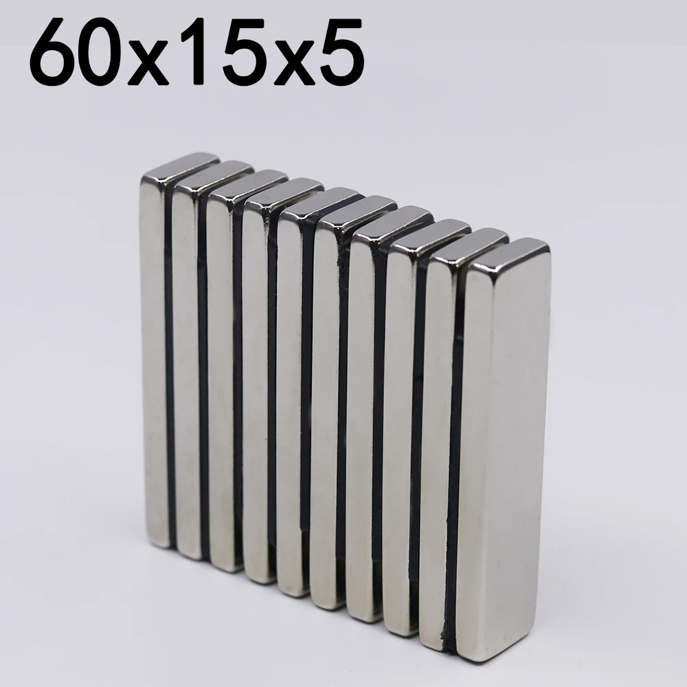 1/2/5 шт. 60x15x5 Неодимовый Магнит 60 мм x 15 5 N35 NdFeB Блок сверхмощные Сильные Постоянные