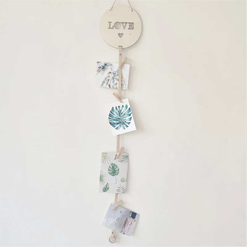 

Wooden Hairbow Holder Photo Hairpin Storage for Gilr Bedroom Wall Decorations Hair Clip Organizer Love Wood Board Hangings