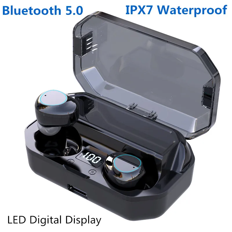 

G03 6000 MAh LED Digital Display Bluetooth Earphone Headphone 6D Surround HD Sound TWS 5.0 Bluetooth Wireless Earphones 3F01