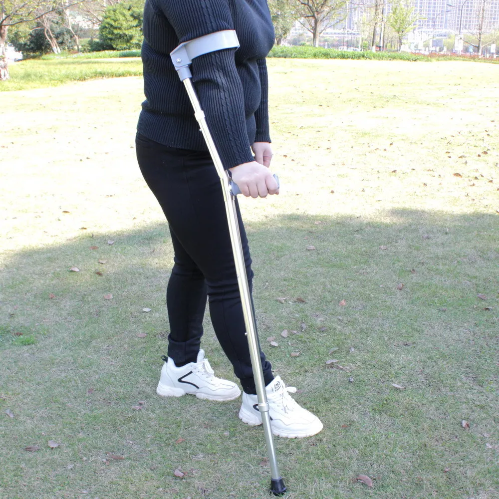 

ARM Type Crutches Aluminium Alloy Armpit Double Crutches Rehabilitation Turn Walking AIDS Extendable Medical Use Elbow Crutch Wa