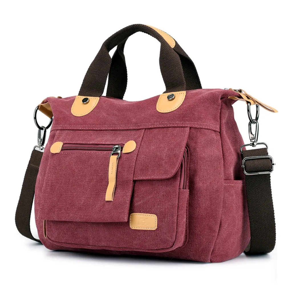 Women Canvas Casual Shoulder Bag Travel Handbag Ladies Zipper Large Capacity Crossbody Messenger Bag Bolsa Feminina Dropship#10