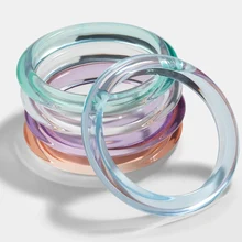 Яркие цвета акриловый браслет прозрачный пластик летний цвет женские модели простой браслет модные ювелирные изделия