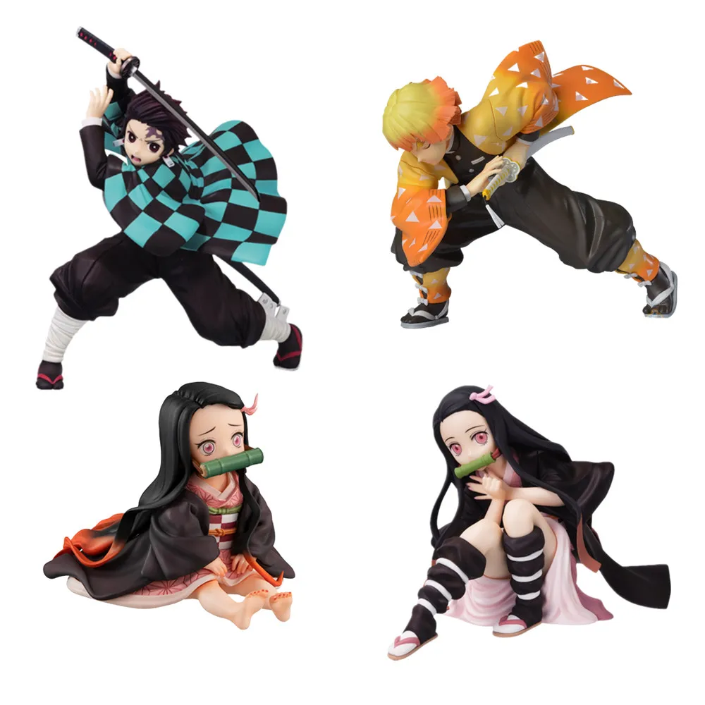 Demon Slayer Anime Figures Kamado Tanjirou Nezuko Ichiban Zenitsu Kimetsu no Yaiba Action Figural Model Demonic PVC Toy Figurine