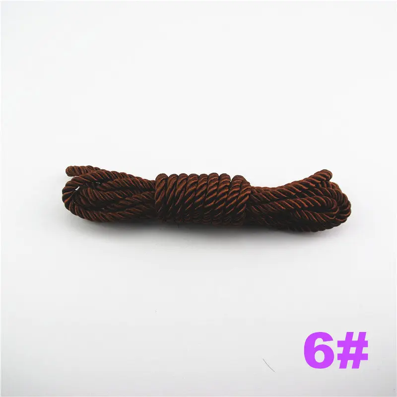 DIY Cord Jewelry findings 5 мм сплошной цвет 3 плетеный шнур нитки декоративные скрученные атласные полиэфирные шпагаты 5 м/шт. DS220 - Цвет: 6