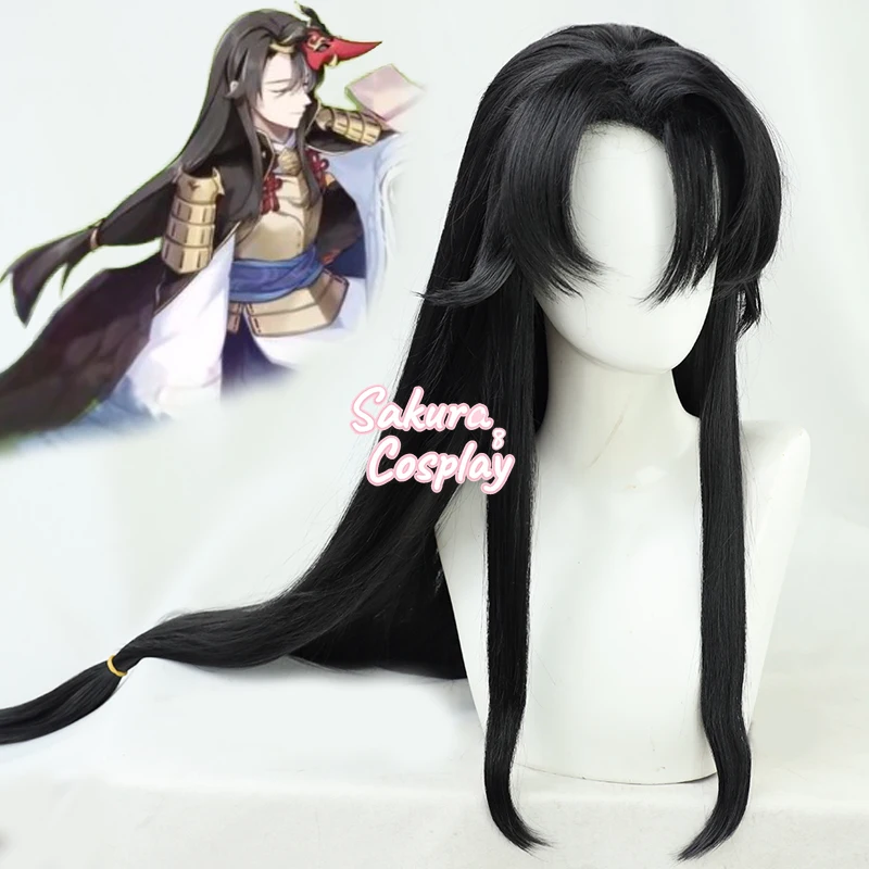 

Game Genshin Impact Sasayuri Cosplay Black Long Ponytail Heat Resistant Synthetic Hair Halloween Carnival Party + Free Wig Cap