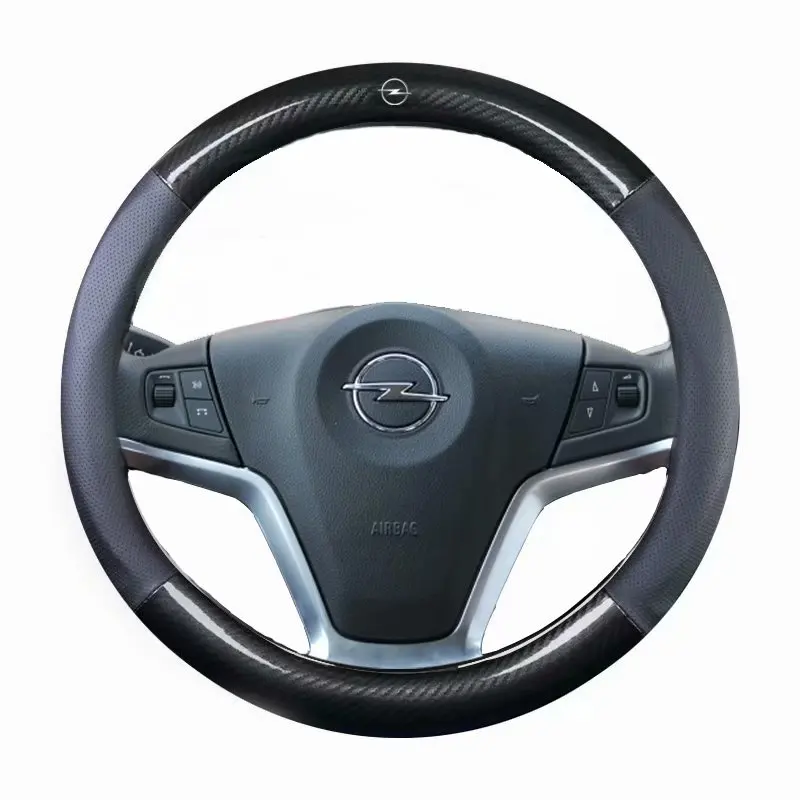 Кожаный чехол на руль автомобиля 38 см 15 дюймов для Opel Corsa D Astra K J фургон Vectra Meriva Zafira