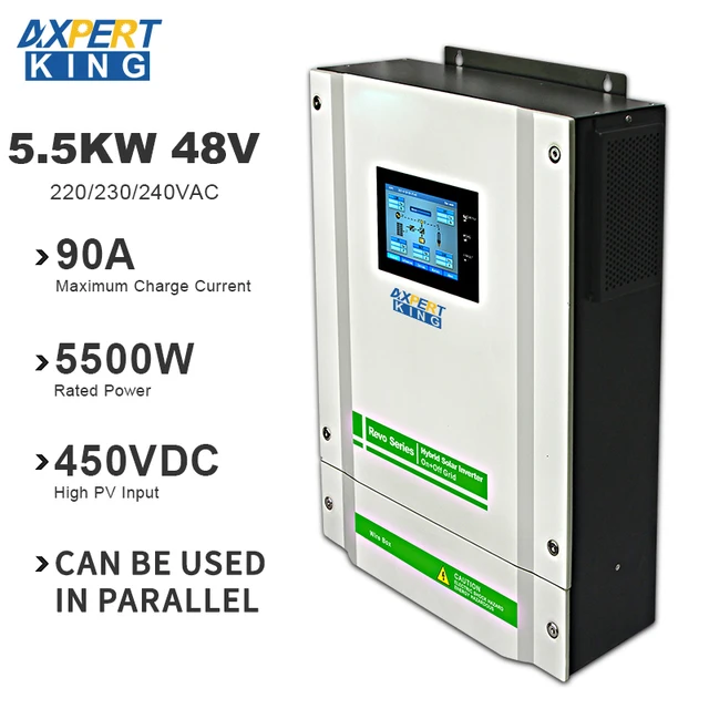 5.5KW Hybrid Solar Inverter 220V 48V 5500W 450Vdc PV Input 90A MPPT
