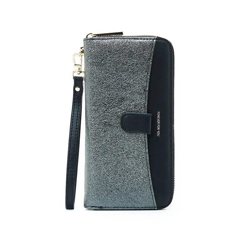 THINKTHENDO Women Clutch Solid Color with Wristlet Simple Fashion Ladies Purse Long Wallet - Цвет: F
