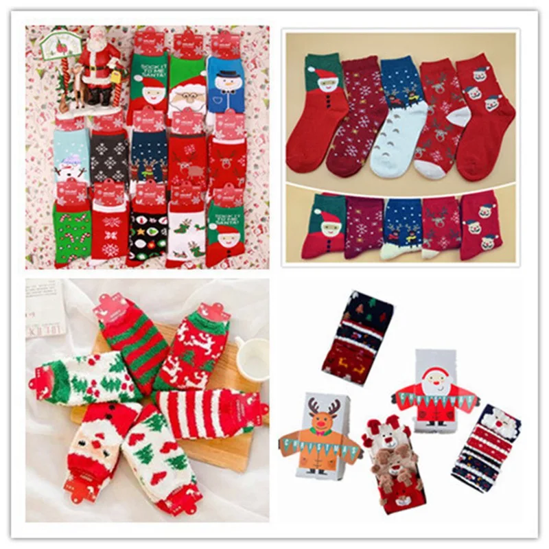 Christmas Tree Snow Elk Gift Cotton Happy Socks PEONFLY New Autumn Winter Christmas Socks Men Funny New Year Santa Claus