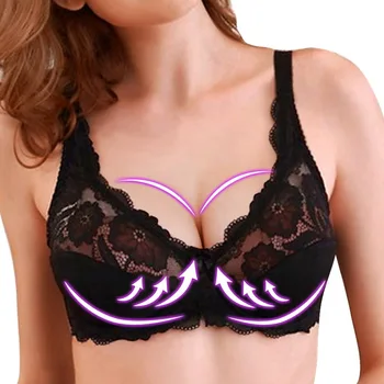 

2020 New Arrival Women's Ultra thin Bra Full Coverage Sexy Soft Underwire Lace Padded Brassiere Women Bra Plus Size C D