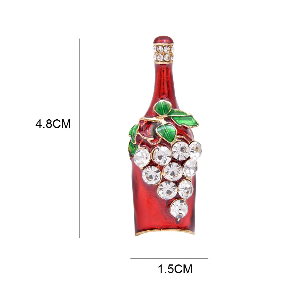 CINDY XIANG rhinestone Wine bottle brooch red color new design fashion winter pins enamel jewelry coat accessories high quality