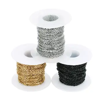 

Tiparts 10Yard Stainless Steel Bulk Chains Gold Black Metal Cross Link Chain for DIY Jewelry Making Finding Wide 1 1.5 2 2.5 3mm