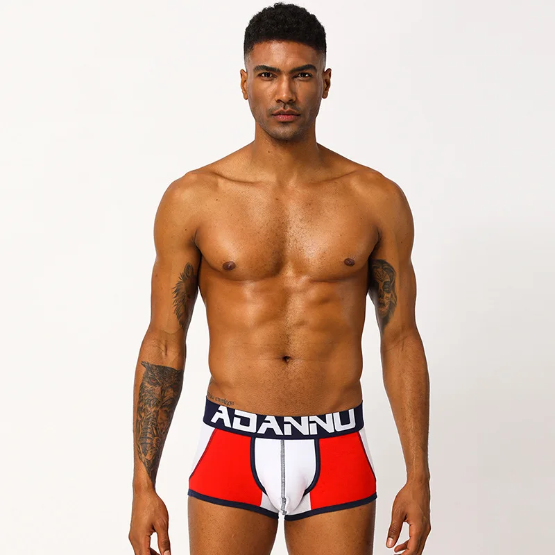 3pcs Newest Brand Jockstrap Male Underwear G-strings Breathable Men Briefs Thong Sexy Male Panties Briefs Gay Tanga Underwear - Color: 3pcs red