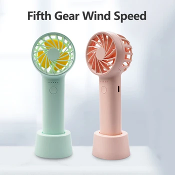 

Mini Portable Fan Cool Air Hand Held Travel Rechargeable Handheld For Outdoor Mini Cooler Fan With 5 Gear Wind Speed 1500mAH