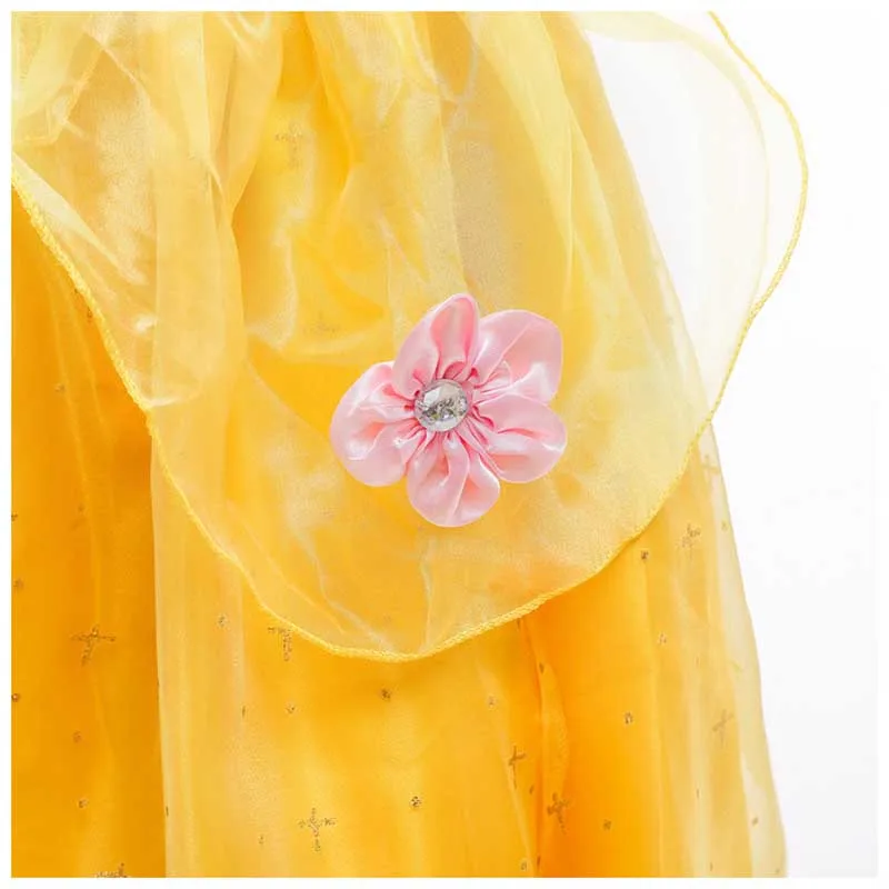 Princess Little Girls Belle Cosplay Summer Dresses Girl's Elsa Anna Snow Dress Clothing Baby Kids Beauty and the Beast Clothes