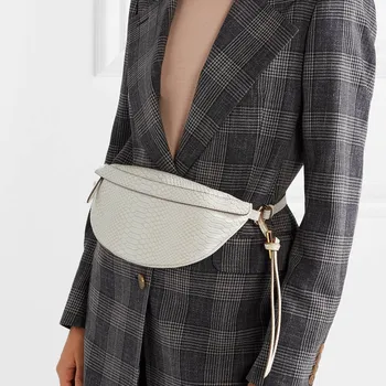 

High quality small chest bag cross body chest leather bag with snake pattern waist bag with retro snake pattern leather bag