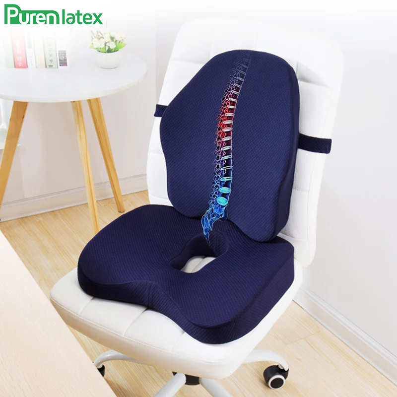 Cheap Memory Foam 2 Pcs Orthopedic Pillow Set Office Chair Cushion Coccyx Pad Car Seat Mats For Hemorrhoid Vertebra Spine Protect