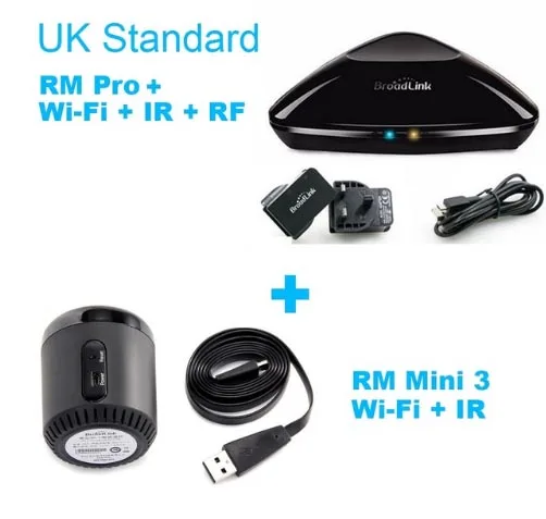 UK RM Pro RM Mini3 Broadlink RM PRO+ RM33 Универсальный Интеллектуальный пульт дистанционного управления умный дом автоматизация WiFi+ IR+ RF переключатель для IOS Android телефон - Цвет: UK RM Pro RM Mini3