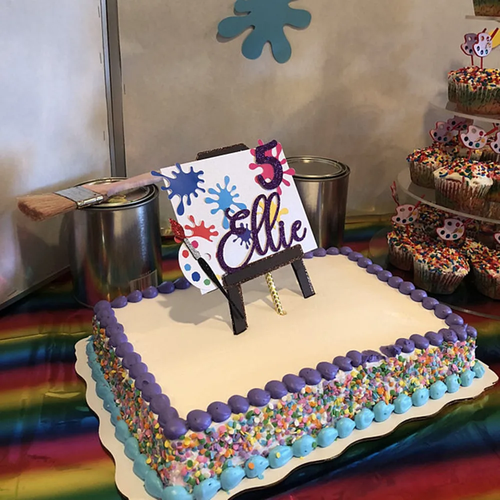 Personalisierte Geburtstag Glitzer Cake Topper Stitch & Angel