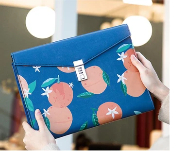 

2020 New Arrival A4 Document Storage Bag With Password Lock Fashion PU Leather Briefcase