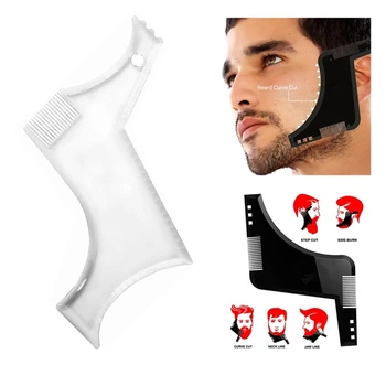

Men Hairdressing Beard Care Transparent appearance moustache moulding comb moulding Shaping Styling Template ruler combs Tool