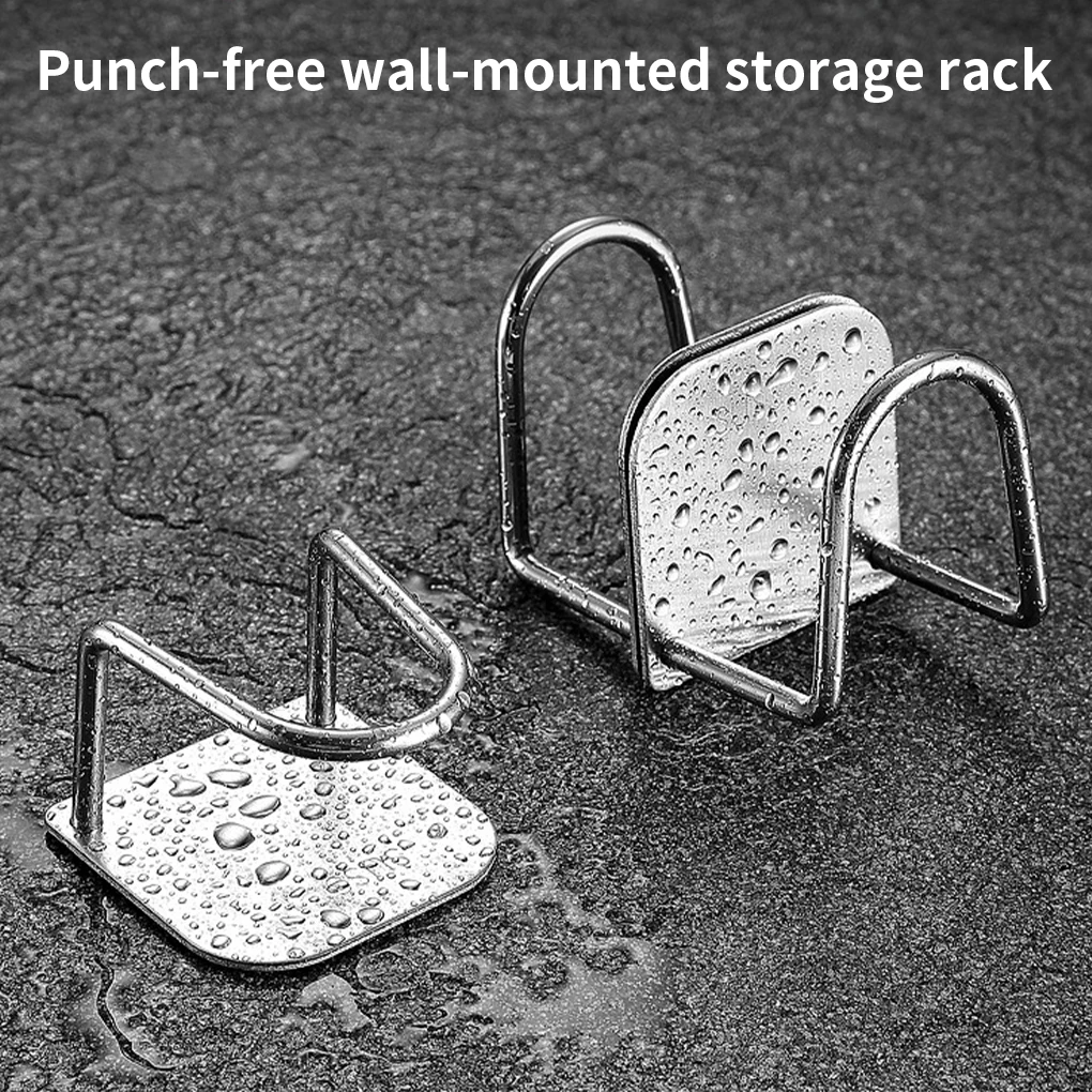Kitchen Stainless Steel Sponges Holder Storage Rack Self Adhesive Sink Sponges Drain Drying Rack Kitchen Sink Storage Stand 3PCS