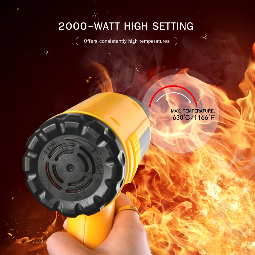 630 ℃/1166 2000 2000W пистолет горячего воздуха Регулируемый воздушный поток 220V паяльник