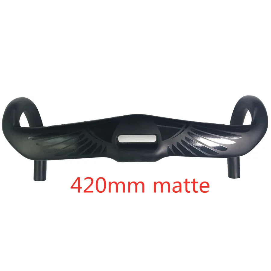 black 420mm Новинка, серый, черный руль для шоссейного велосипеда, углеродный руль, доступные размеры 400 мм/420 мм/440 мм, супер дешевый углеродный руль для велосипеда - Color: black 420mm