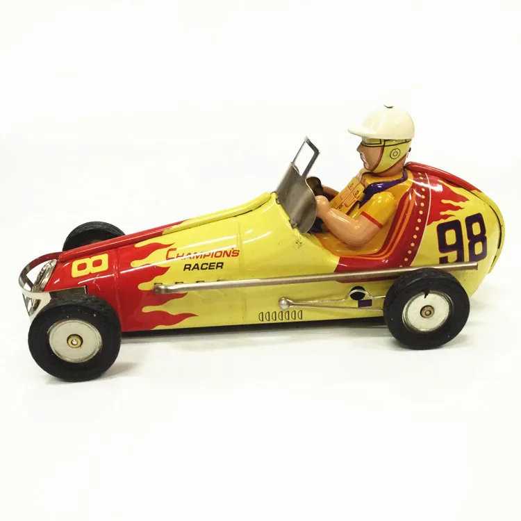 [funny]-adult-collection-retro-wind-up-toy-metal-tin-vintage-automobiles-no98-f1-racing-car-mechanical-clockwork-toy-figures