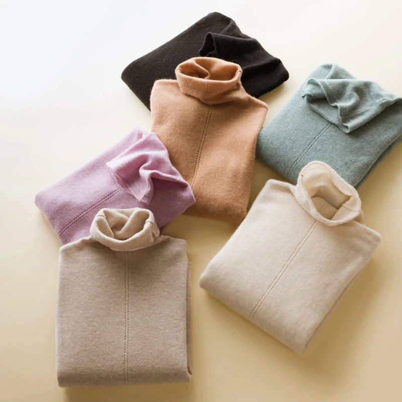100% Pure Goat Cashmere Knitted Sweater Women High