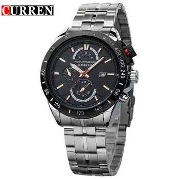 

Carrian 8148 Steel Belt Watch Men'S Watch Fake Three-Eye Watch Calendar Watch Waterproof Quartz Men'S Watch