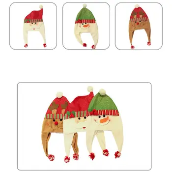 

Cartoon Christmas Ornaments Santa Claus Snowman Elk Shape Xmas Hats 40JF