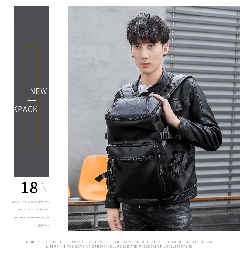 

New backpack men's large-capacity leisure backpack Korean wave schoolbag high school students computer bag travel bag