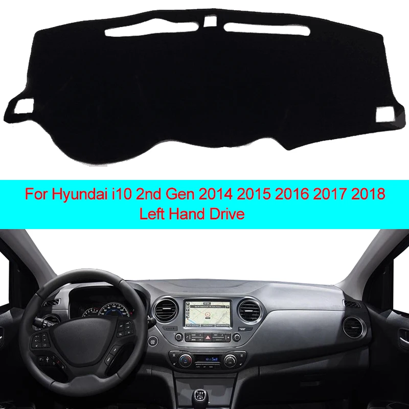 2 слоя Автомобильная внутренняя панель приборов покрытие коврик накидка для hyundai i10 2-го поколения 20142015 LHD анти-обность