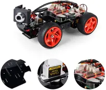 SunFounder Kit de coche Robot Raspberry Pi, dispositivo de vídeo inteligente, programación Visual gráfica, juguete electrónico con Control remoto y cámara