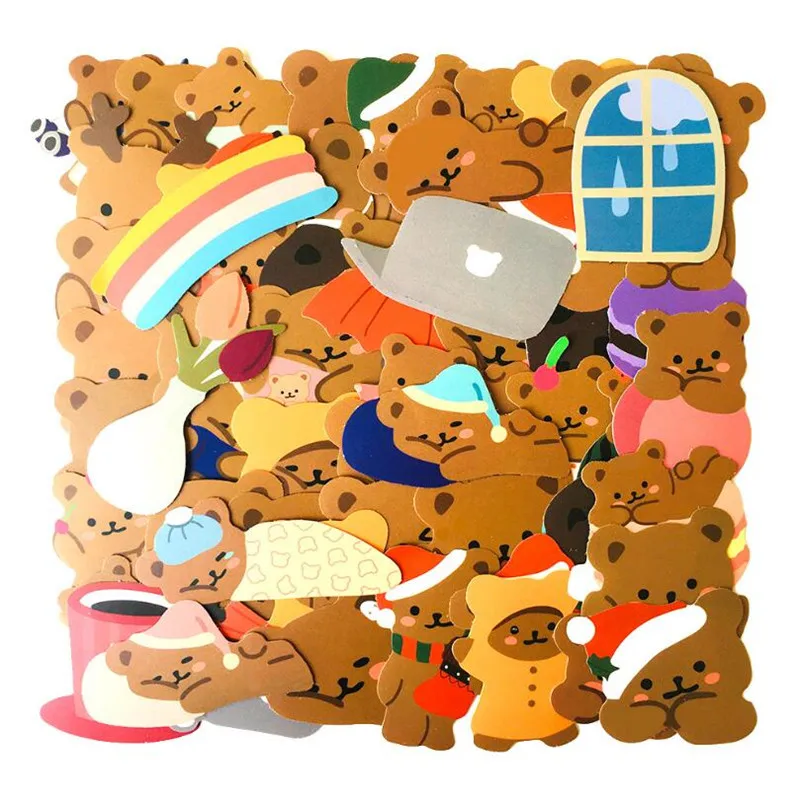 

10/30/50PCS Cute Christmas Cartoon Bear Elk Graffiti Waterproof Sticker Notebook Helmet Decoration Children Toys Wholesale