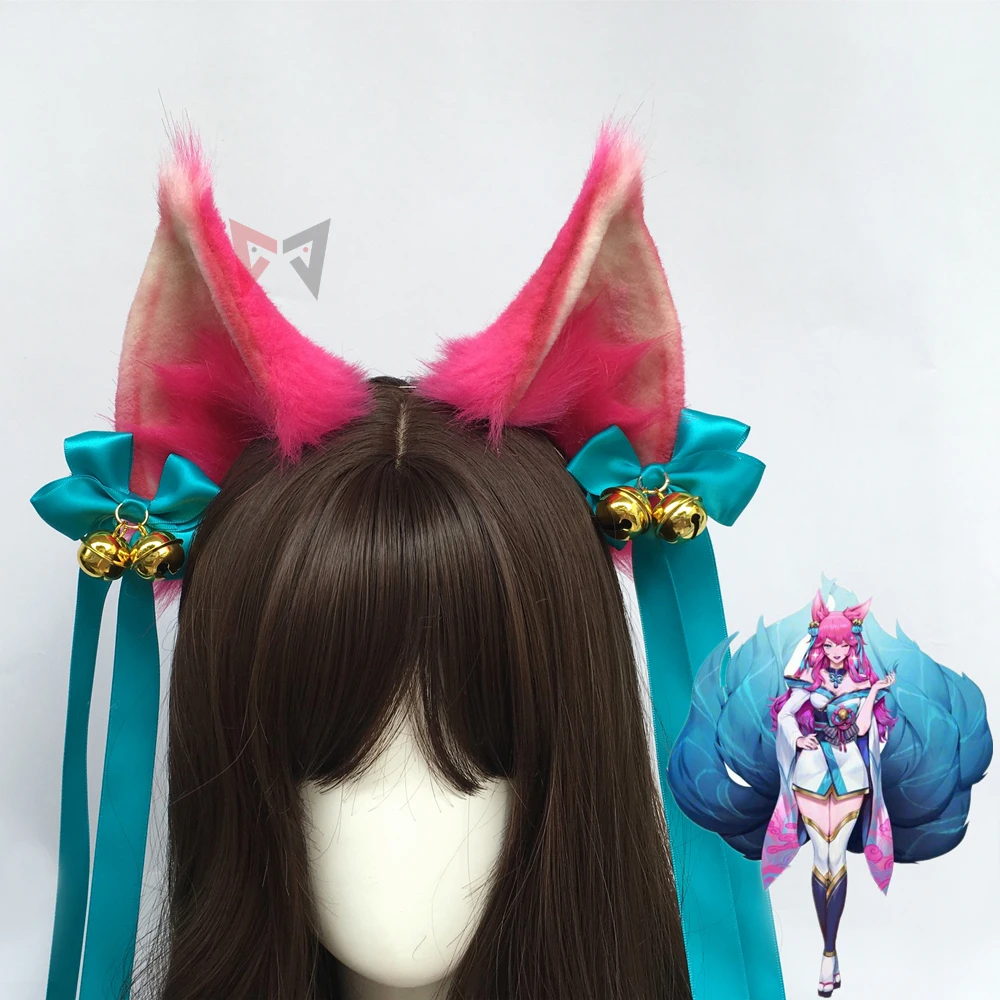 

New Hand Made 2020 New LOL The Nine-Tailed Fox Ahri Cosplay DIY Ears Hairhoop Hairbands Headwear For Costume