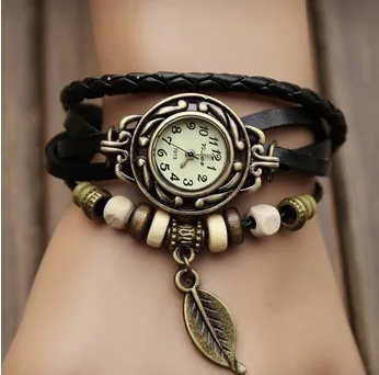 bracelet watch female students children leaf pendant quartz manufacturer wholesale restoring ancient ways | Наручные часы