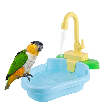 Ducha de perca para loros, jaula de baño para mascotas, lavabo de baño para loros, cuenco de ducha para pájaros, accesorios para juguetes para loros, bañera para pájaros, 1 unidad 1