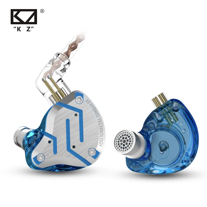 

KZ ZS10 Pro Glare BIue In Ear Earphones Hybrid 4BA+1DD HIFI Bass Earbuds Metal Headphone Sport Noise Cancelling Monitor Headset