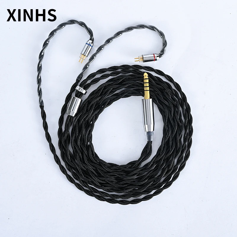 

XINHS HIFI 4 Strand Single Crystal Copper Gold Plated Replacement Headphone Wire MMCX 2 Pin Audio Upgrade Cable