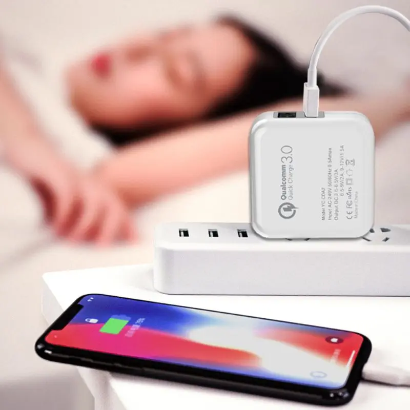США ЕС 18 Вт Быстрая зарядка 3,0 USB быстрое зарядное устройство умный Дисплей для мобильного телефона планшета B0KF