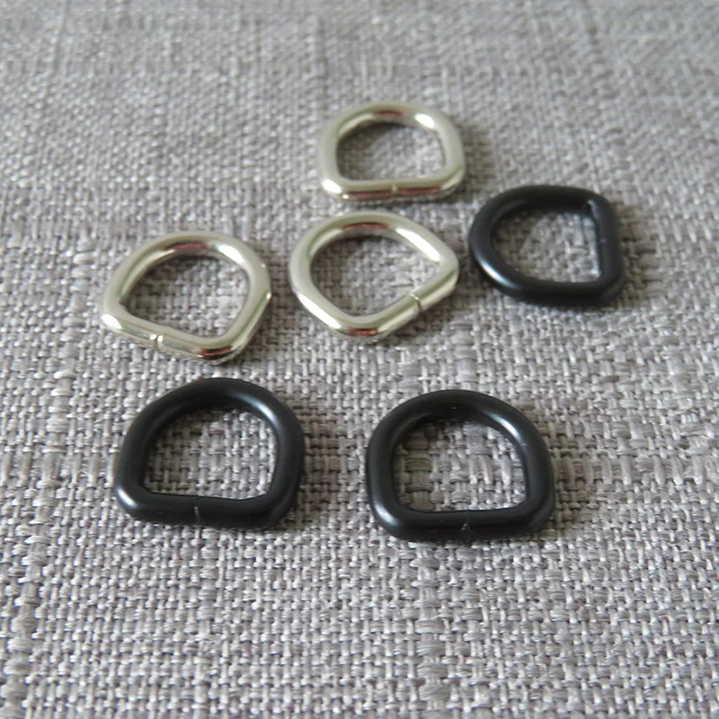 100pcs 개 고양이 고리 가방 스트랩에 대 한 10mm 12mm 금속 D 링 버클 내부 도매 벨트 루프 걸쇠 모자 바느질 DIY 액세서리