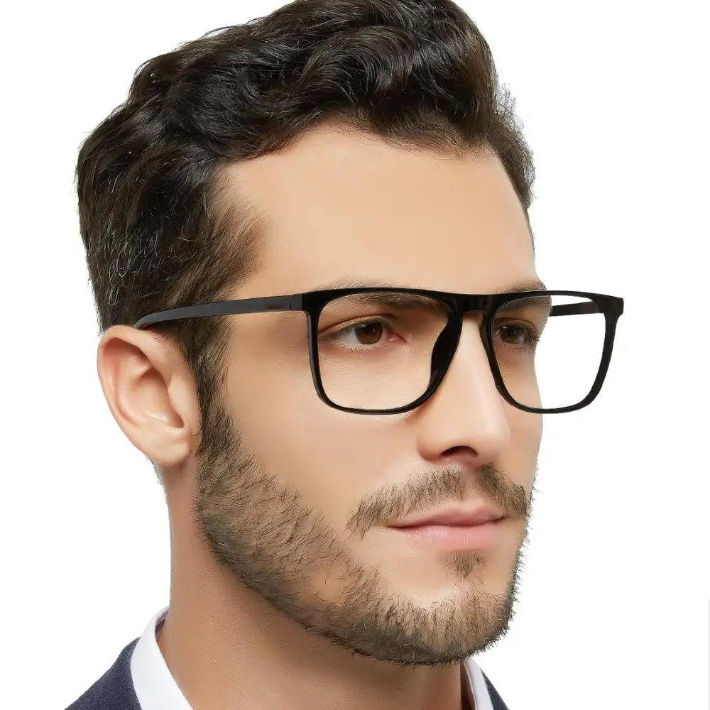 Gafas de lectura para hombre, lentes cuadradas grandes con bloqueo de luz azul para presbicia, lentes ópticas antideslumbrantes para ordenador, Marco + 1,0 a 6,0 - AliExpress Accesorios para la ropa