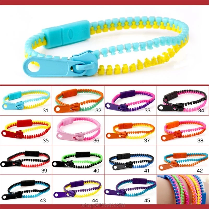 Brazalete de cremallera de la amistad, juguetes sensoriales de 7,5 pulgadas, colores de neón, Kit de cumpleaños, 12 Uds., envío directo, N20 20
