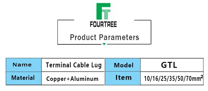 Description Picture 2 of itemGTL Series Compression Copper Aluminum CU-AL Tube Bimetallic Crimp Terminal Cable Wire Connector Splice Sleeve Lug Ferrule