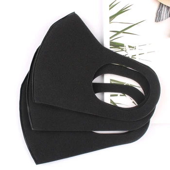 

Washable Sponge Masks Anti-Dust Masks Anti-fog Masks Men Women Black Breathable Masks Reusable Protective Sunscreen Masks