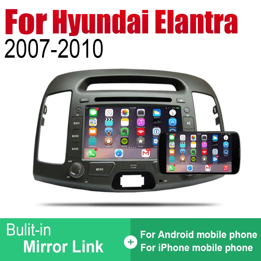 Автомобильный DVD GPS навигатор ZaiXi Android для Hyundai Elantra HD 2007 ~ 2010 проигрыватель